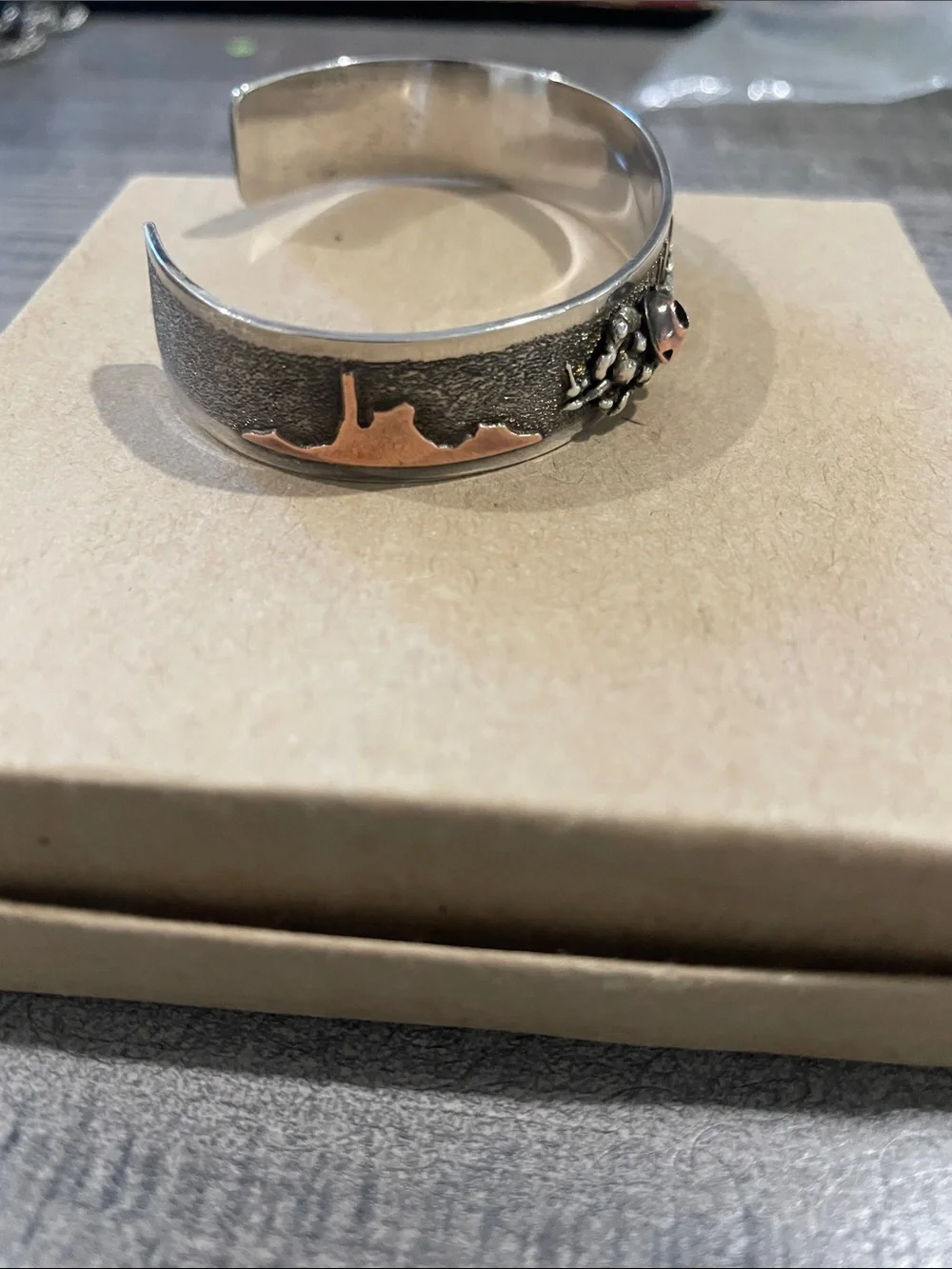 Sterling and copper Native American west style cuff